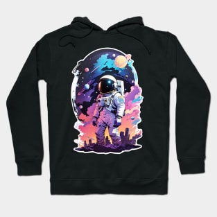 astronaut galaxy town Hoodie